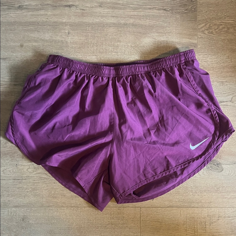 Nike Women's Plum Athletic Running Shorts with Reflective Swoosh